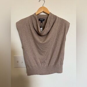 Express Women's Brown Cowl Neck Sweater